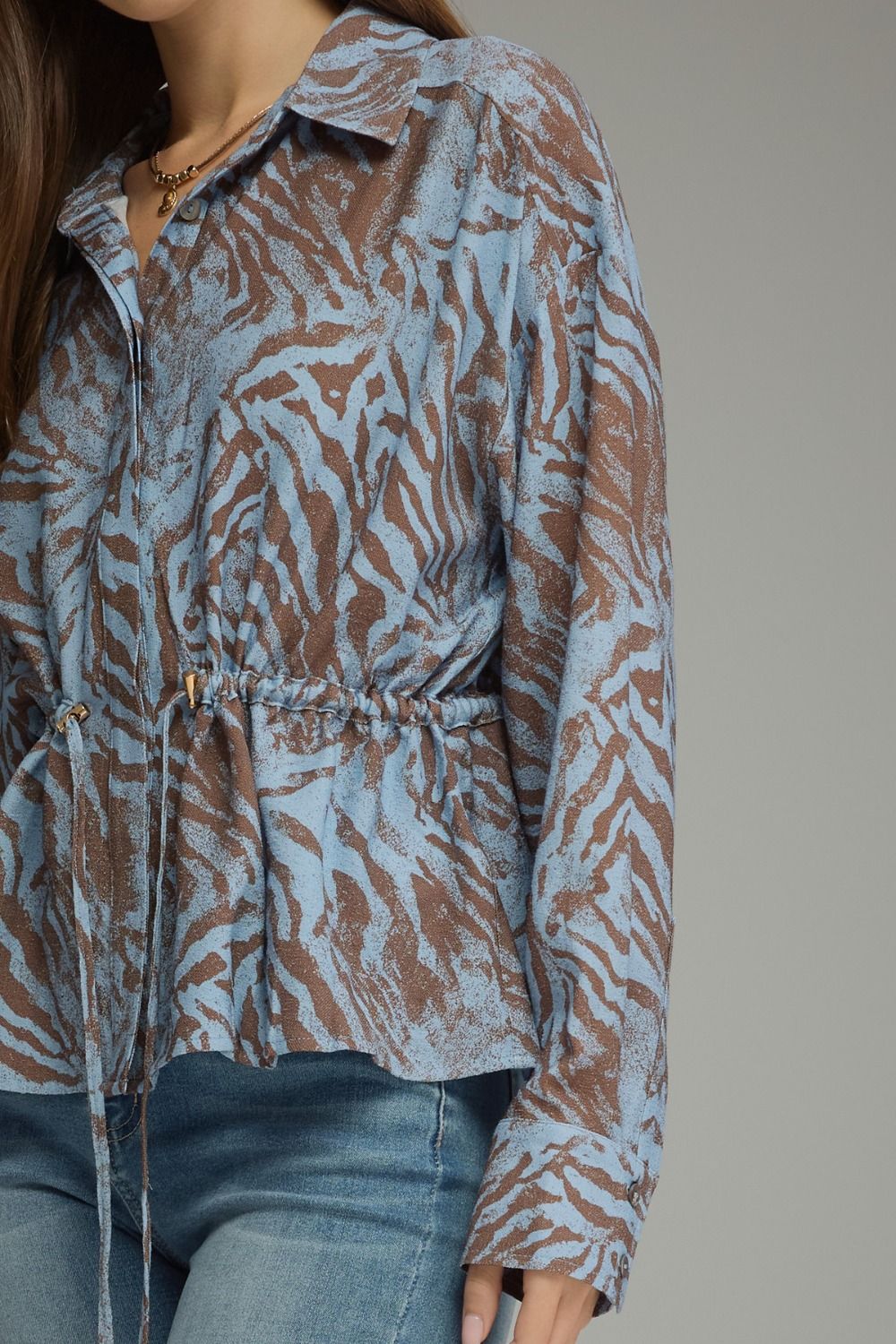Entro Animal Print Long Sleeve Top