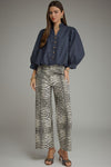 Entrol Solid 3/4 Balloon sleeve Denim Top