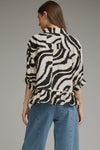 Entro Abstract Zebra Print 3/4 sleeve top - Blush & Cactus