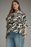 Entro Abstract Zebra Print 3/4 sleeve top