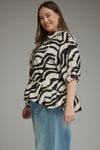 Entro Abstract Zebra Print 3/4 sleeve top