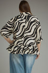 Entro Abstract Zebra Print 3/4 sleeve top