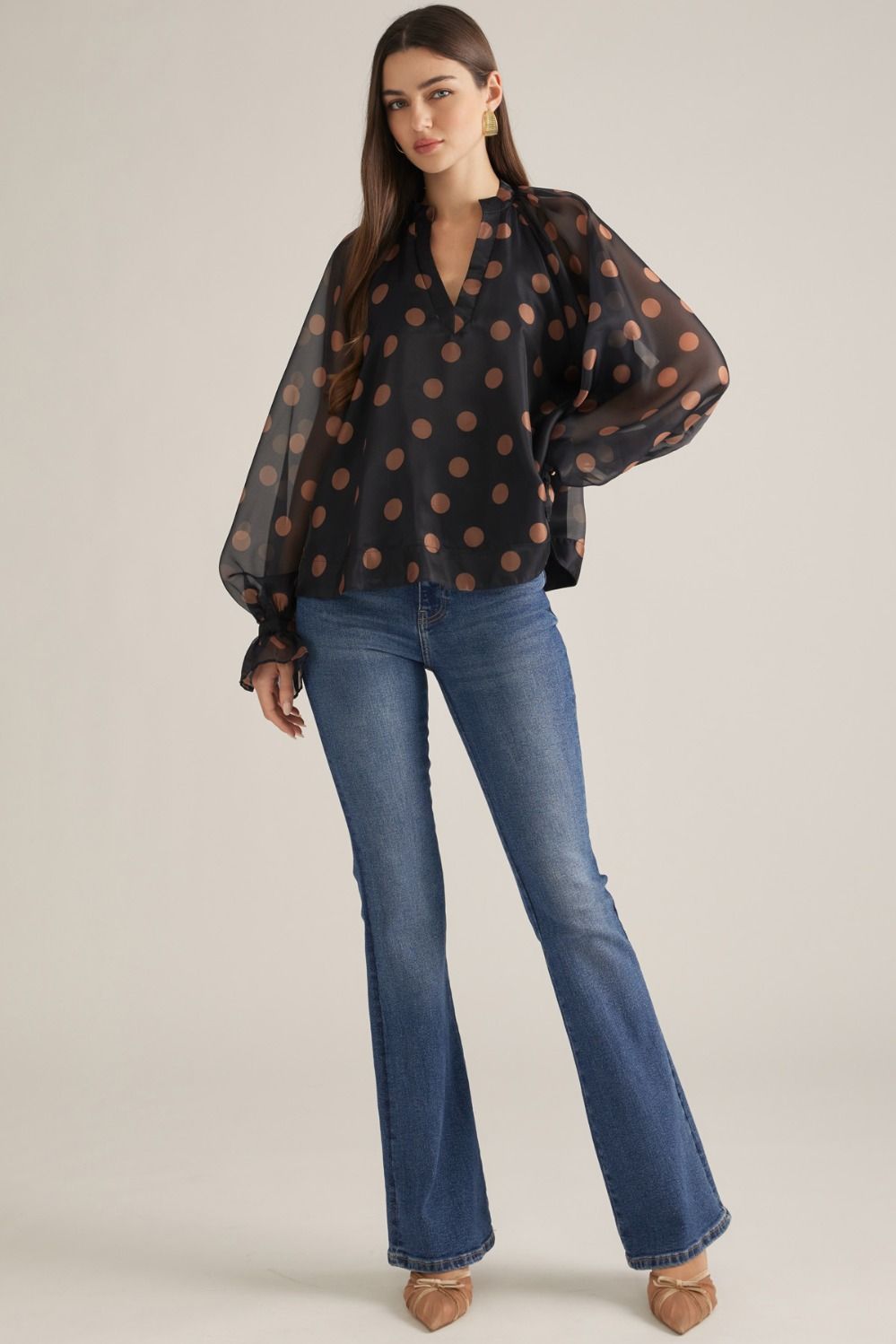 Entro Dreamy Dot Puff blouse