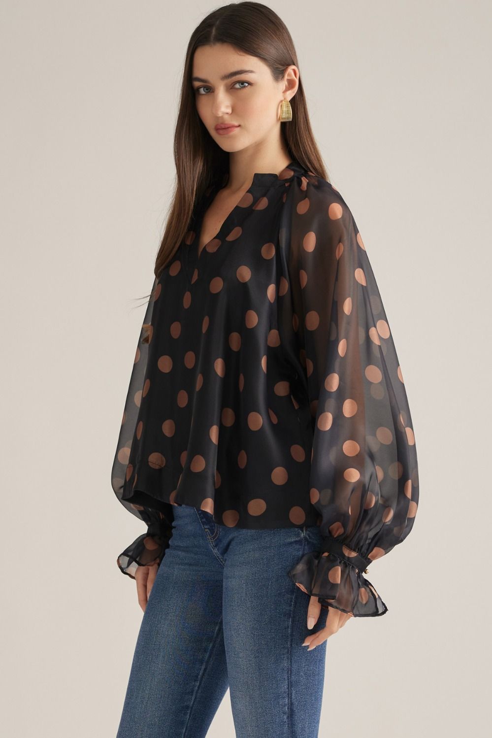 Entro Dreamy Dot Puff blouse
