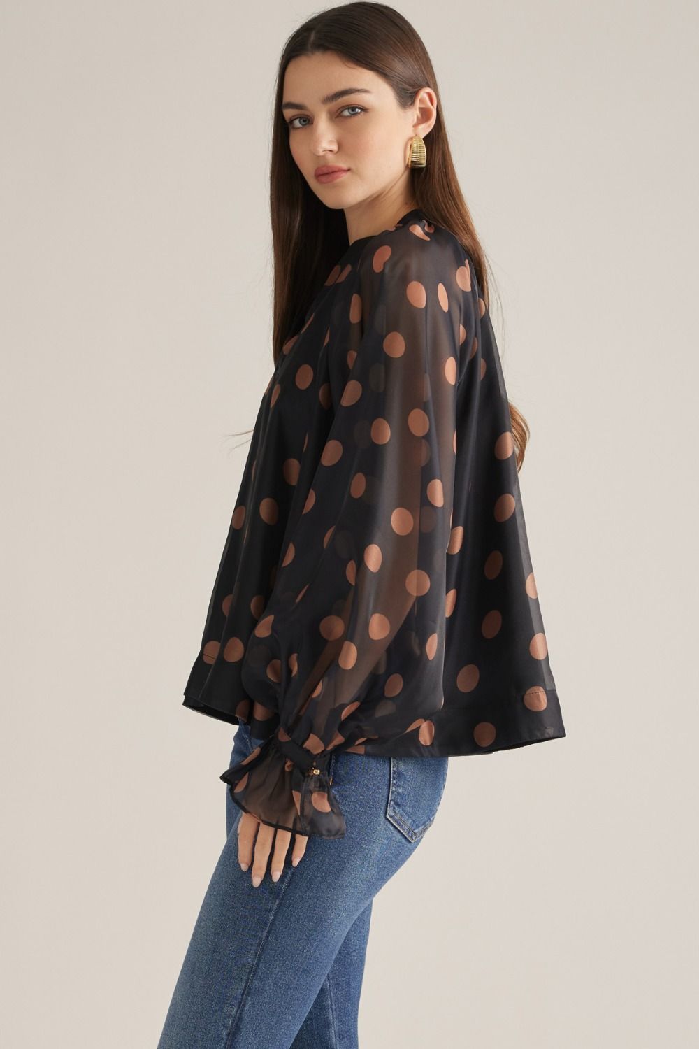 Entro Dreamy Dot Puff blouse