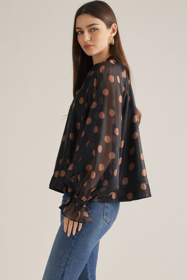 Entro Dreamy Dot Puff blouse