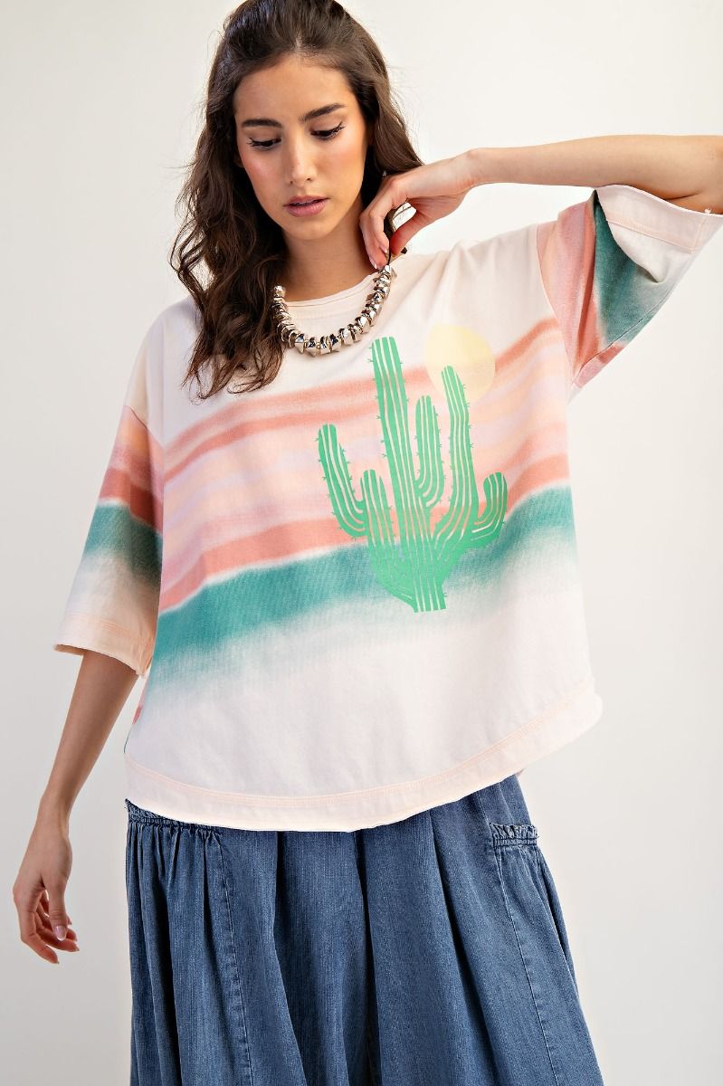 Easel Graphic Front Soft Washed Top
