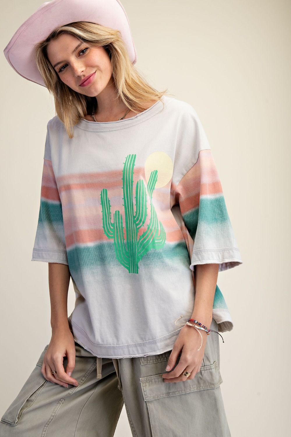 Easel Graphic Front Soft Washed Top