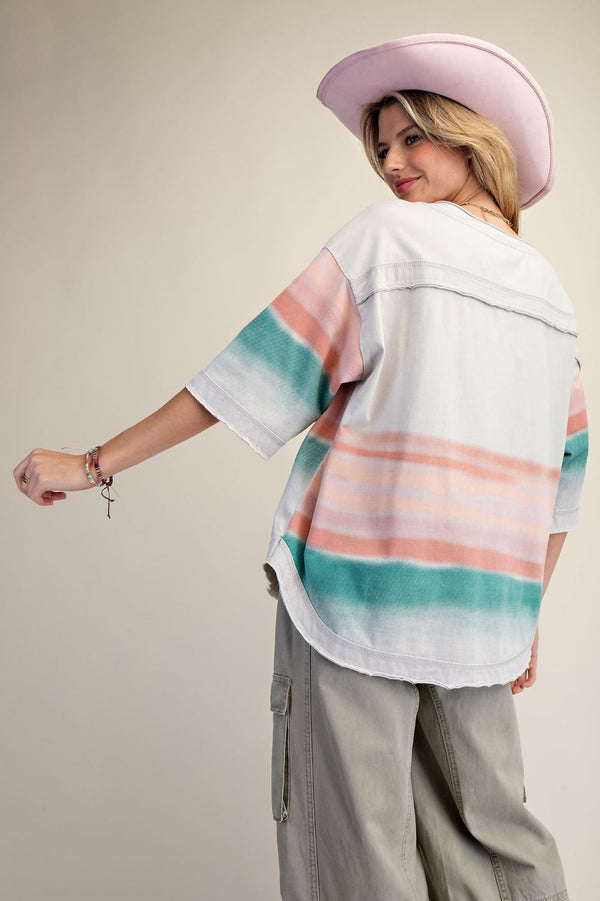 Easel Graphic Front Soft Washed Top