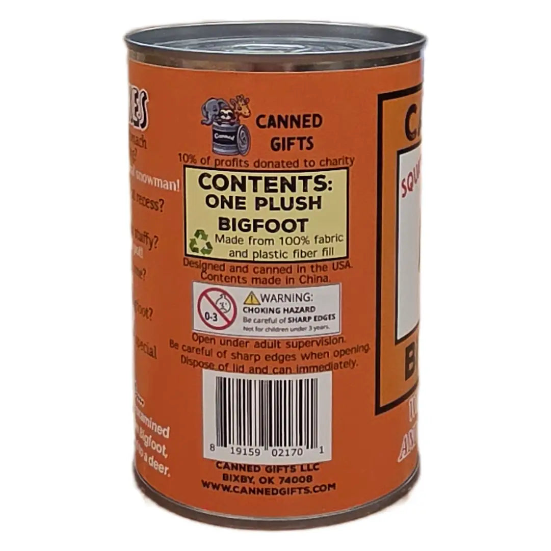 Canned Bigfoot | Stuffed Animal Plush | Funny Jokes Big Foot