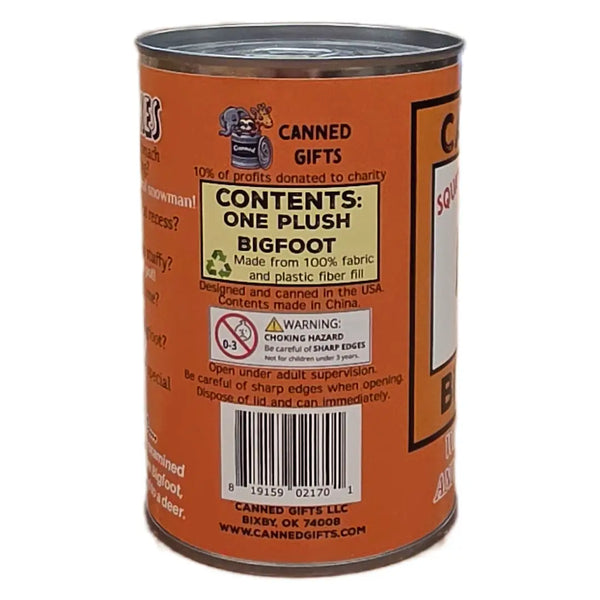 Canned Bigfoot | Stuffed Animal Plush | Funny Jokes Big Foot