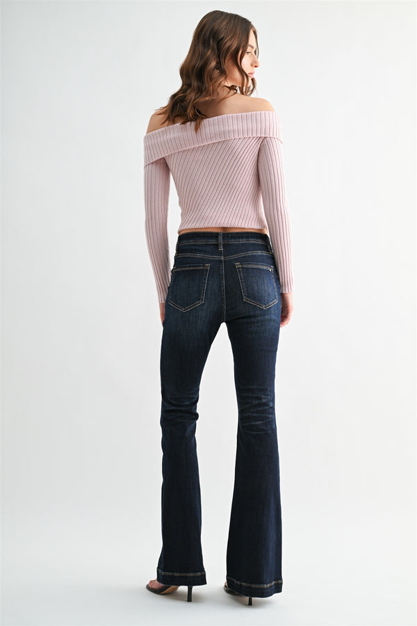Mica Denim High Rise Flare Leg - Blush & Cactus