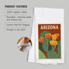Organic Tea Towel Arizona, Prickly Pear Cactus Letterpress - Blush & Cactus
