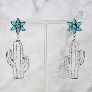 Turquoise Western Cactus Earring