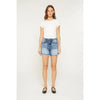 Mica Super High Raw Hem Mid Length Shorts - Blush & Cactus