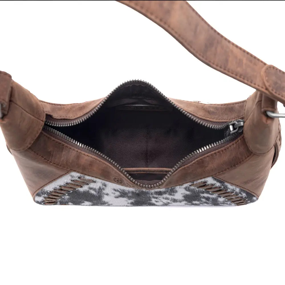 Myra Redrock Vale Embossed Leather Bag in Tobacco
