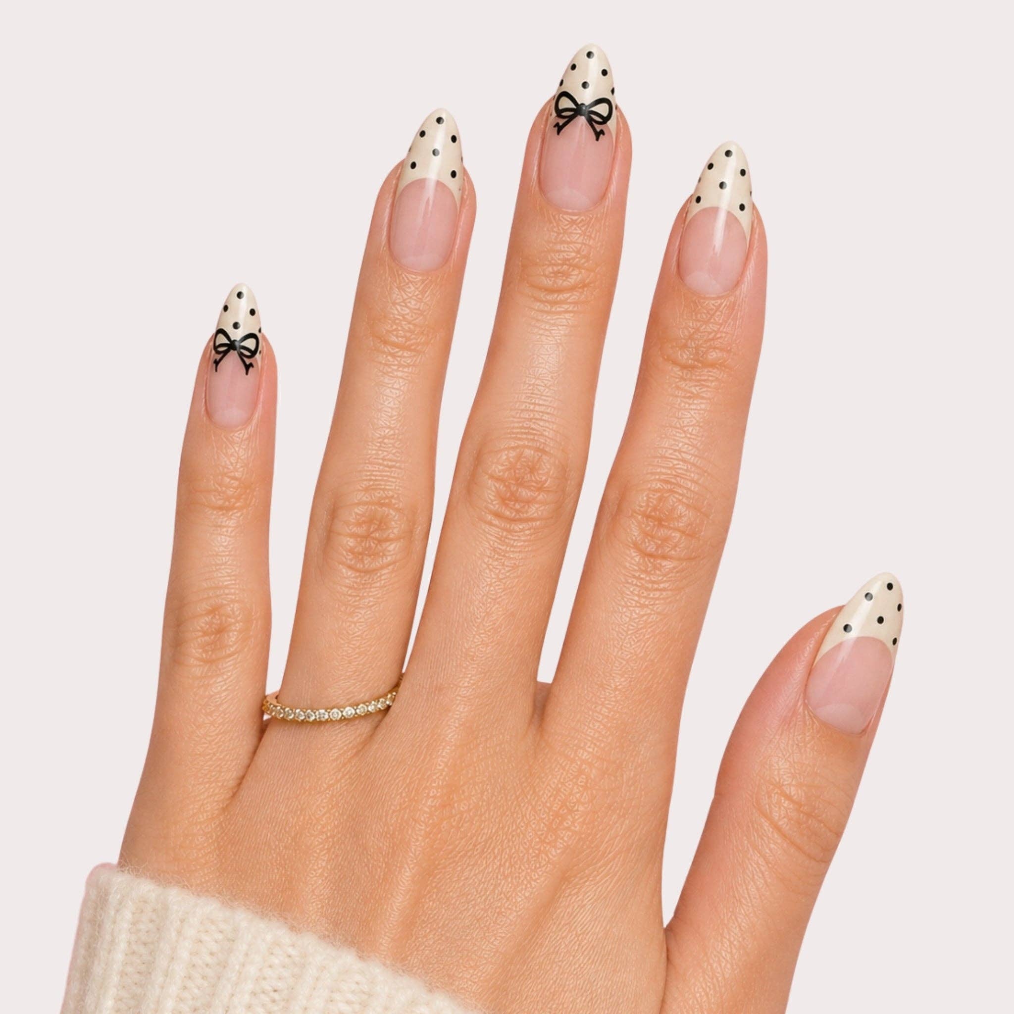 Paintlab Bows and Dots Press On Nails - Blush & Cactus