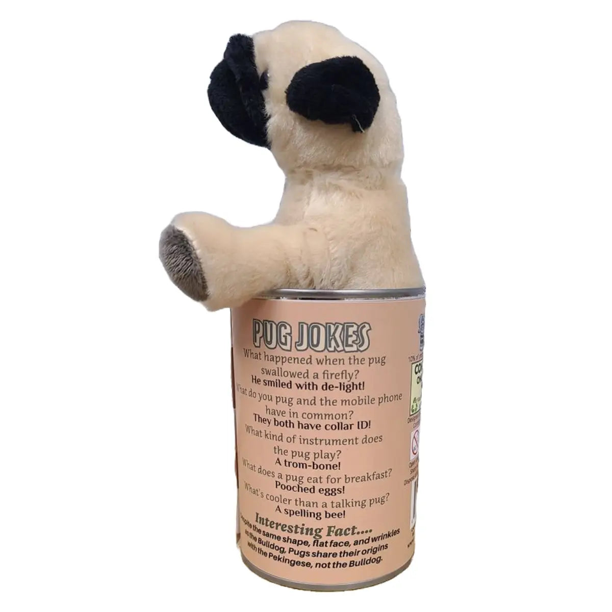Canned Pug - Rescue Dog - Recycled and Eco-Friendly Plush