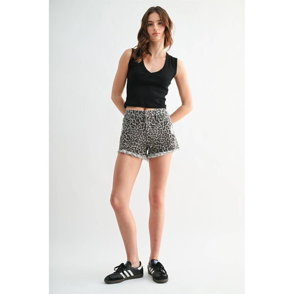 MICA HIGH RISE LEOPARD SHORTS - Blush & Cactus