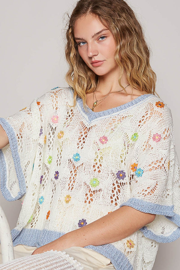 SALE POL V-neck Sleeveless Sweater Top