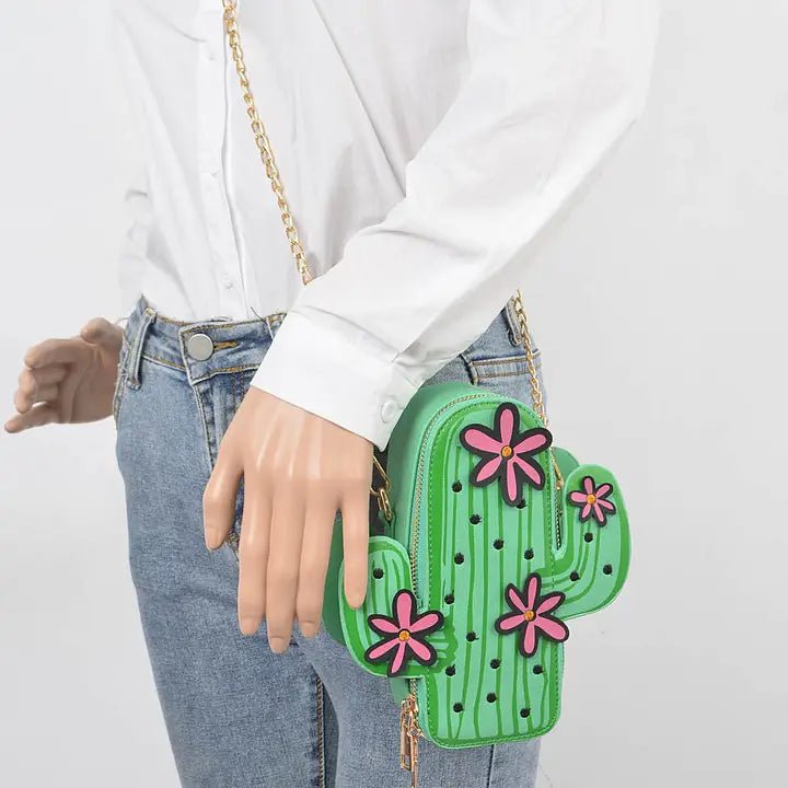 Cactus Vegan Leather Crossbody - Blush & Cactus