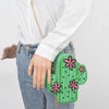 Cactus Vegan Leather Crossbody - Blush & Cactus
