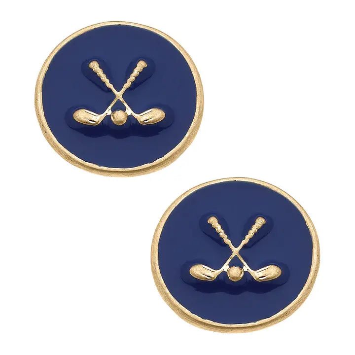 Paige Golf Clubs Enamel Stud Earrings - Blush & Cactus