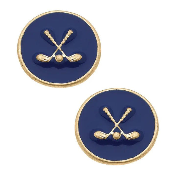 Paige Golf Clubs Enamel Stud Earrings - Blush & Cactus