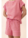 Pink Mocha Stripe Short Set