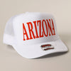 ARIZONA Text Printed Mesh Back Foam Trucker Hat