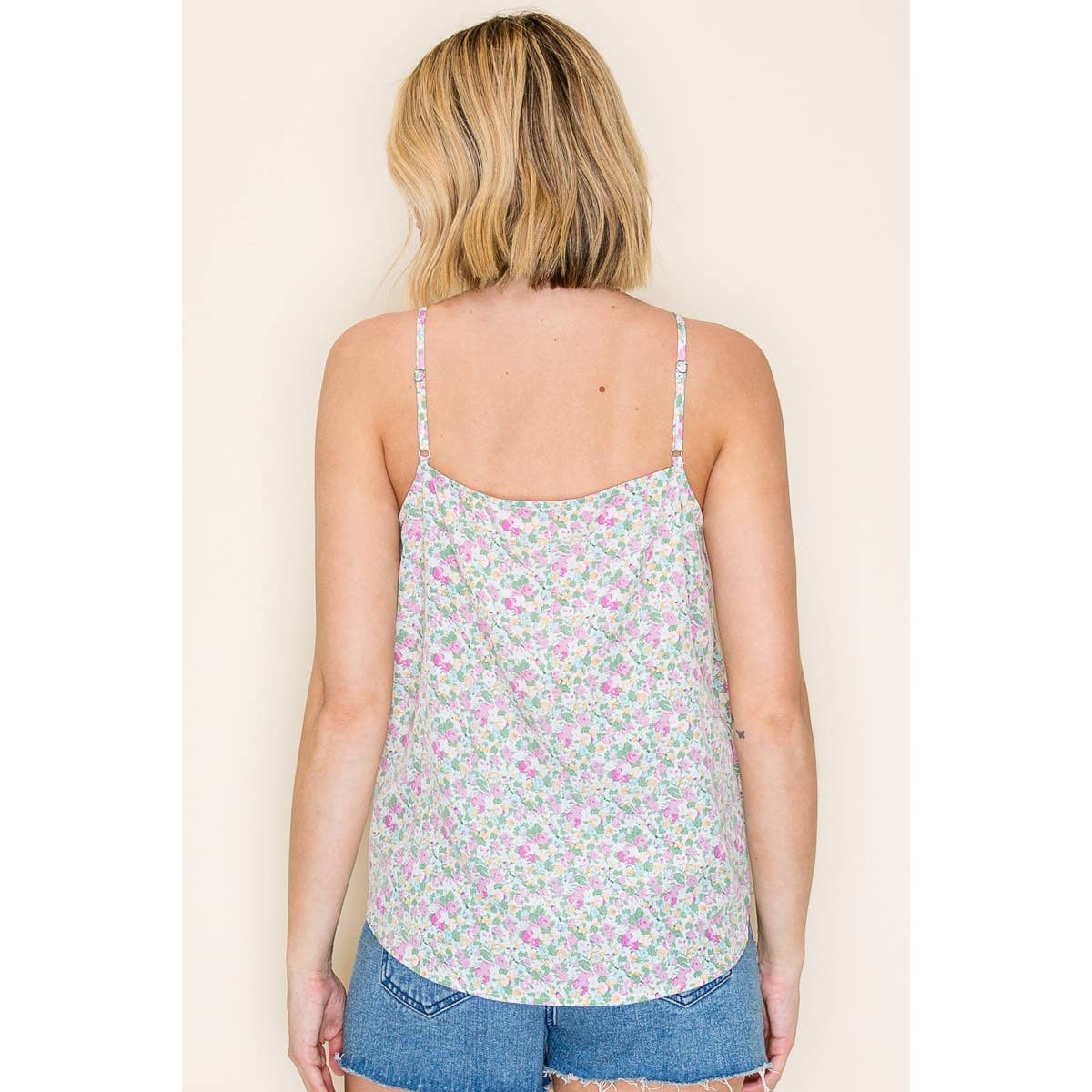 Garden Party Cami Tank - Blush & Cactus