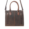 Myra Timber Trail Hairon Leather Concealed Carry Bag in Cream Mocha