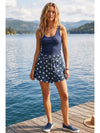 Polka Dot Drawstring Denim Shorts