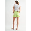 Mica High Rise Raw Hem Shorts Button Up - Blush & Cactus