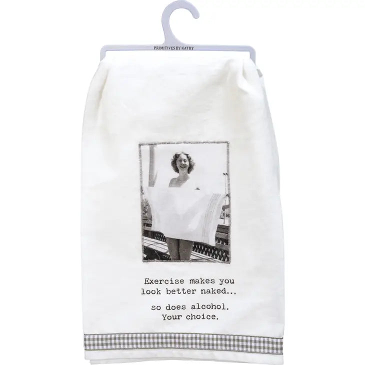 Exercise Makes You Better Naked Kitchen Towel