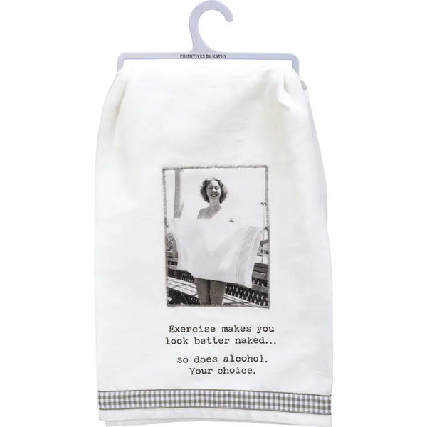 Exercise Makes You Better Naked Kitchen Towel