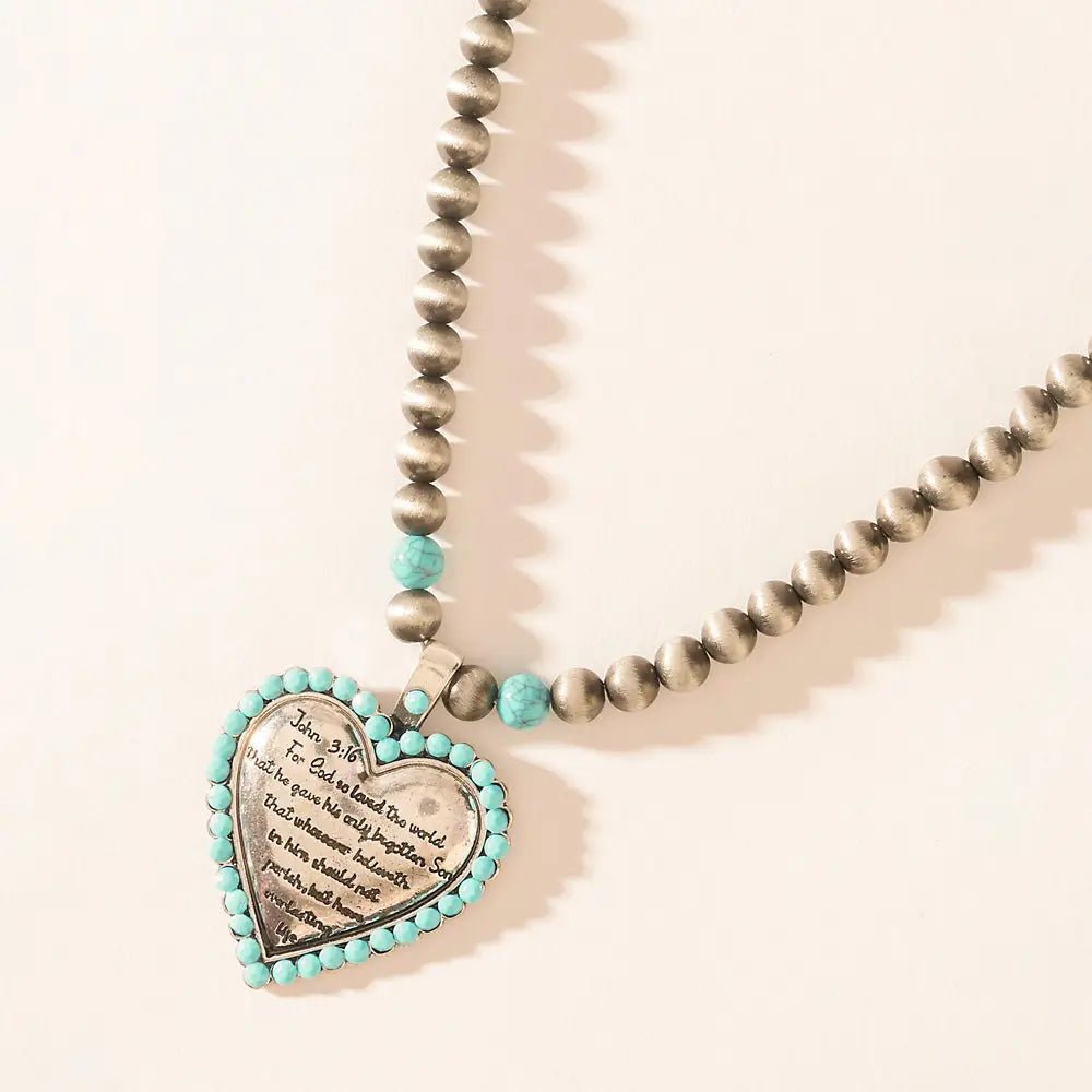 Heart of the Frontier Necklace in Storm Oasis - Blush & Cactus
