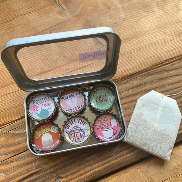 Tea Lover Magnets - Handmade & Eco - Friendly - Blush & Cactus