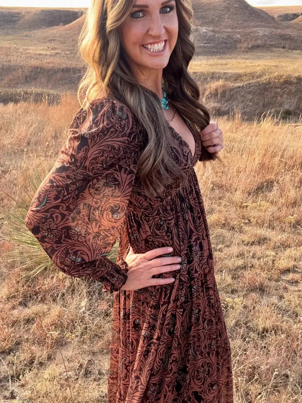 Western Dreams Dress - Blush & Cactus