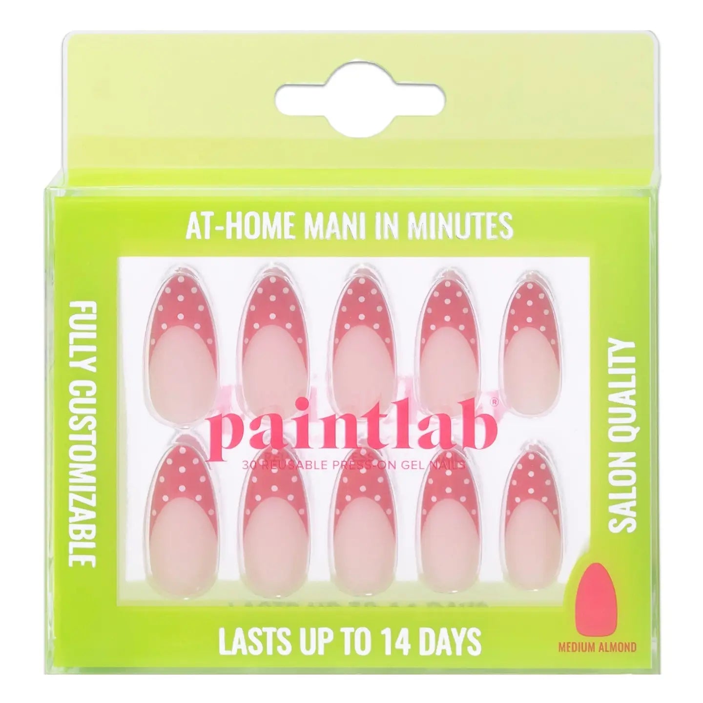 PaintLab Red Polka Dot Press - On Nails - Blush & Cactus