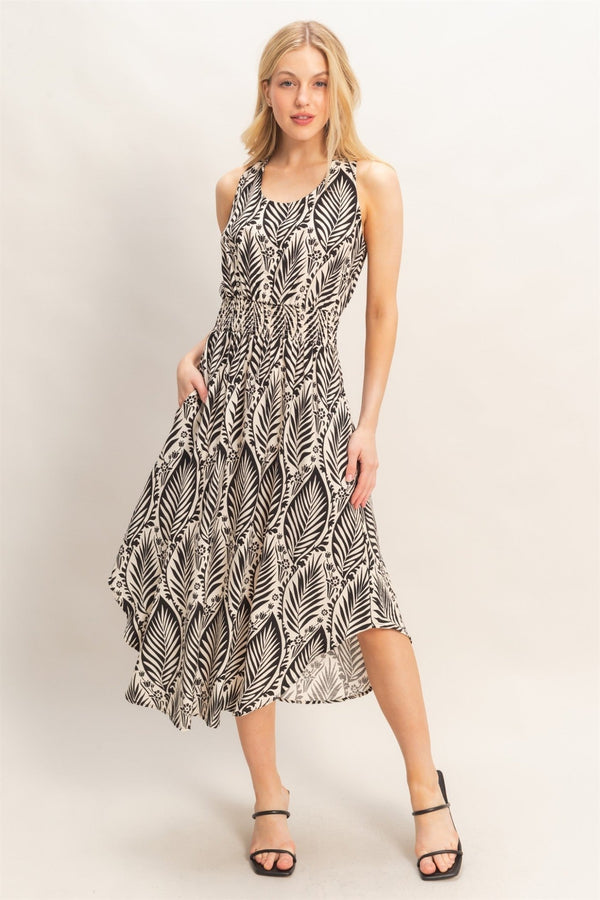 Sleeveless Smocked Waist Dress