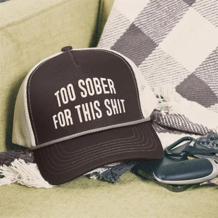 Too Sober Trucker Hat - Blush & Cactus
