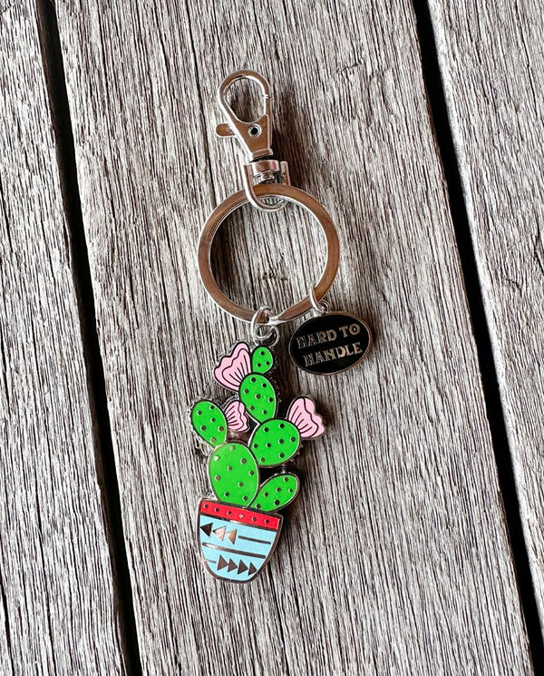 hard to handle cactus keyring