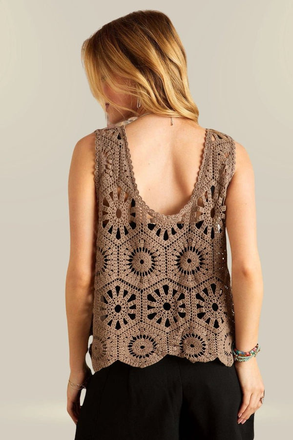 Obsessed Crochet Tank in Mocha - Blush & Cactus