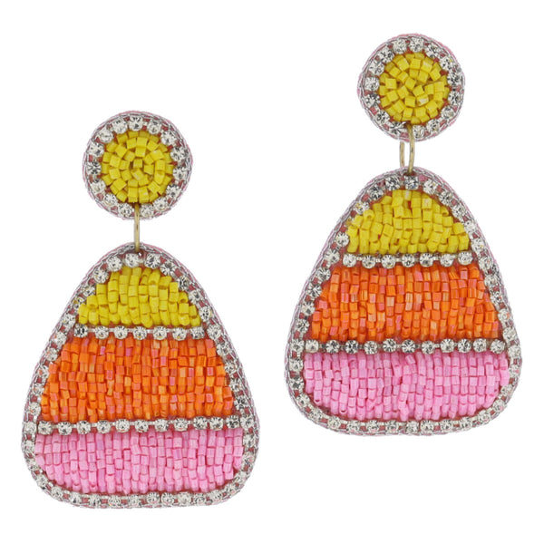 Candy Corn Beaded Earrings