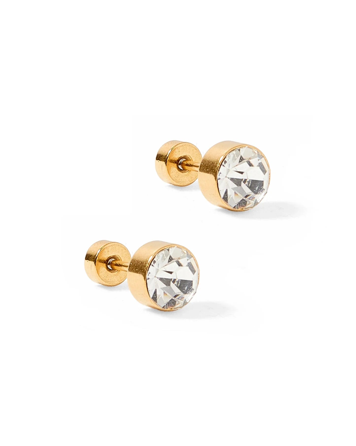 Screwback Stud Earrings - Juliet Clear 5mm