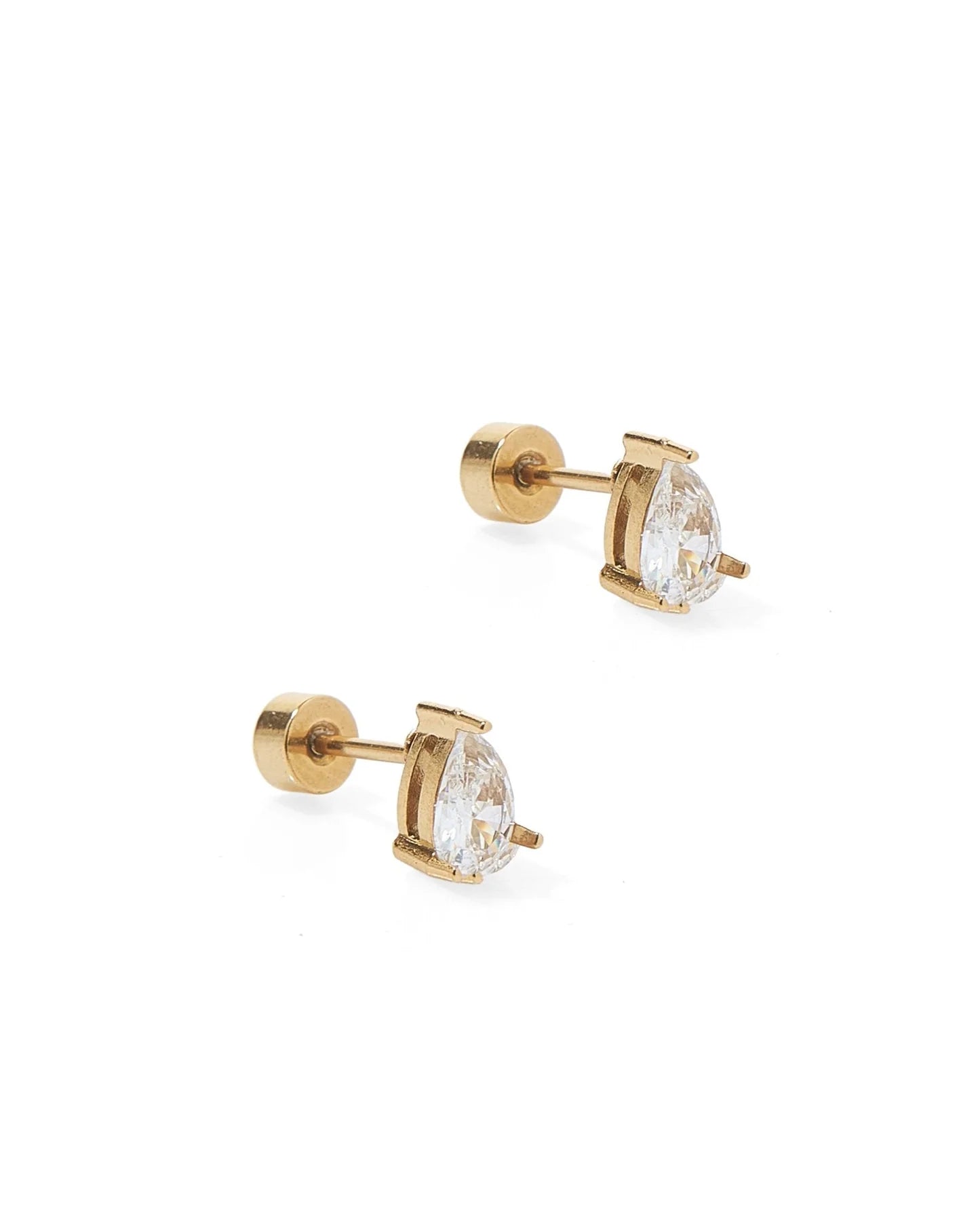 Screwback Stud Earrings - Paige Pear - Blush & Cactus