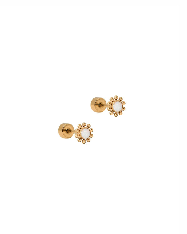 Screwback Stud Earrings - Serena Opal - Blush & Cactus
