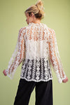 Easel Sheer Lace Blouse with Inset