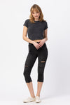 XMAS JULY Judy Blue HW Black Skinny Capri